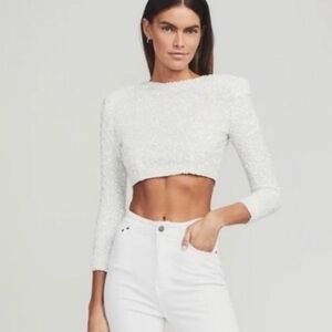 Cropped sequin top NWOT